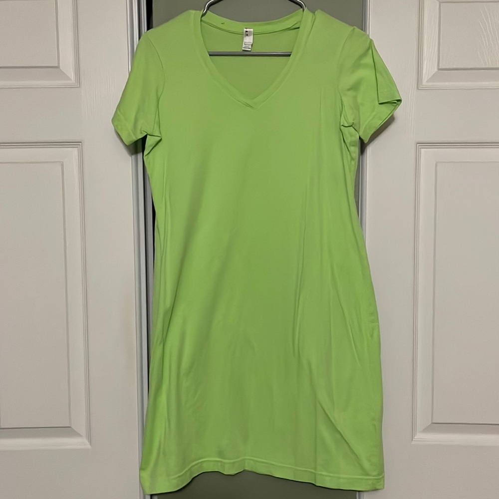 Women’s V Neck Dress, Lime Green, Size S/M, Worn Once!